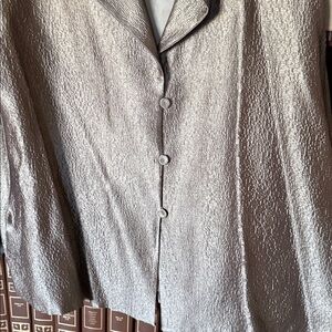 Eileen Fisher steel color fancy Textured top